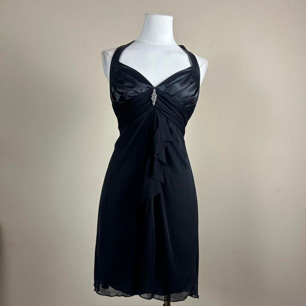 Roberta Black Whimsigoth Fairy Halter Mini Dress